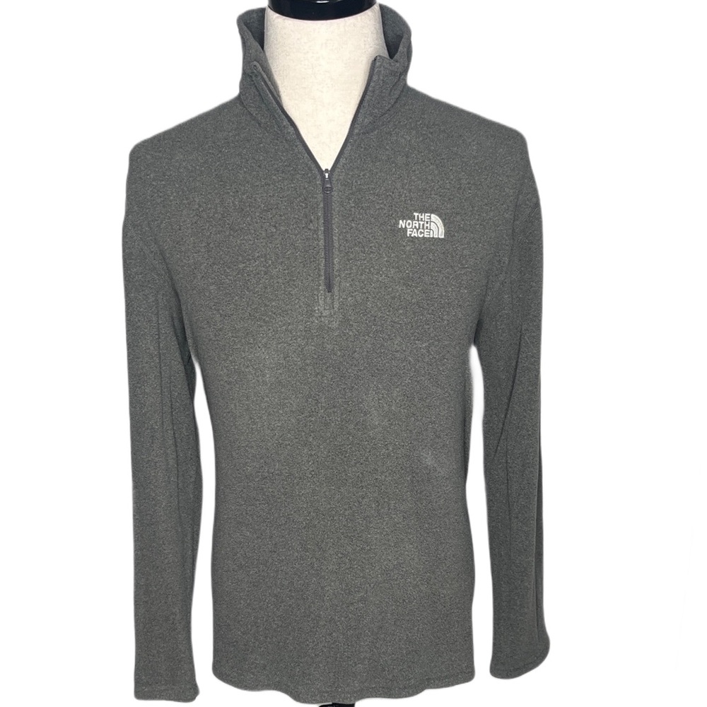 The North Face 1/4 Zip Pullover Micro Fleece Thin Grey AJGW Men Large
